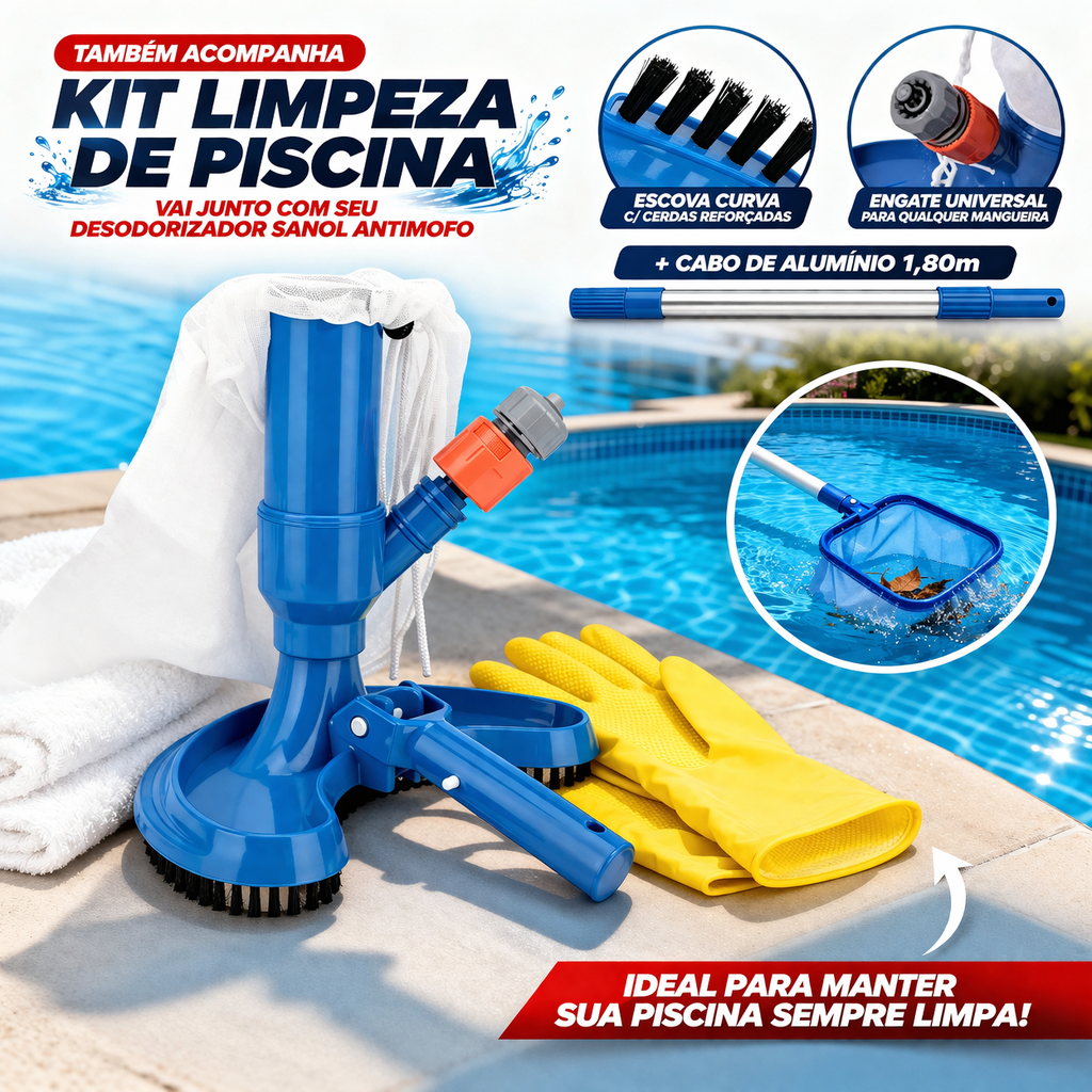 Aspirador De Piscina a Vácuo - Prático e Econômico